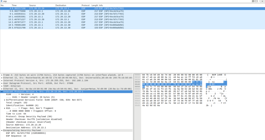 NEO4 to acx1100 ESP packets